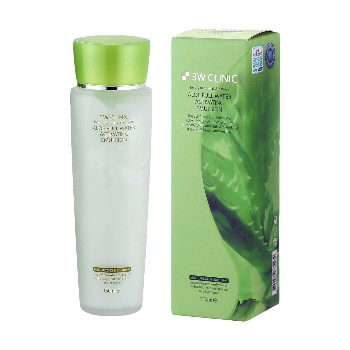 Емульсія для обличчя 3W Clinic Aloe Full Water Activating Emulsion з алое, 150 мл